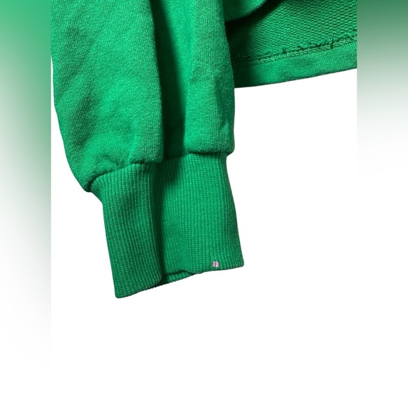 ZARA Green Cropped Hoodie Berlin 1990 Graphic Pullover Sweatshirt Women’s M - Picture 5 of 8